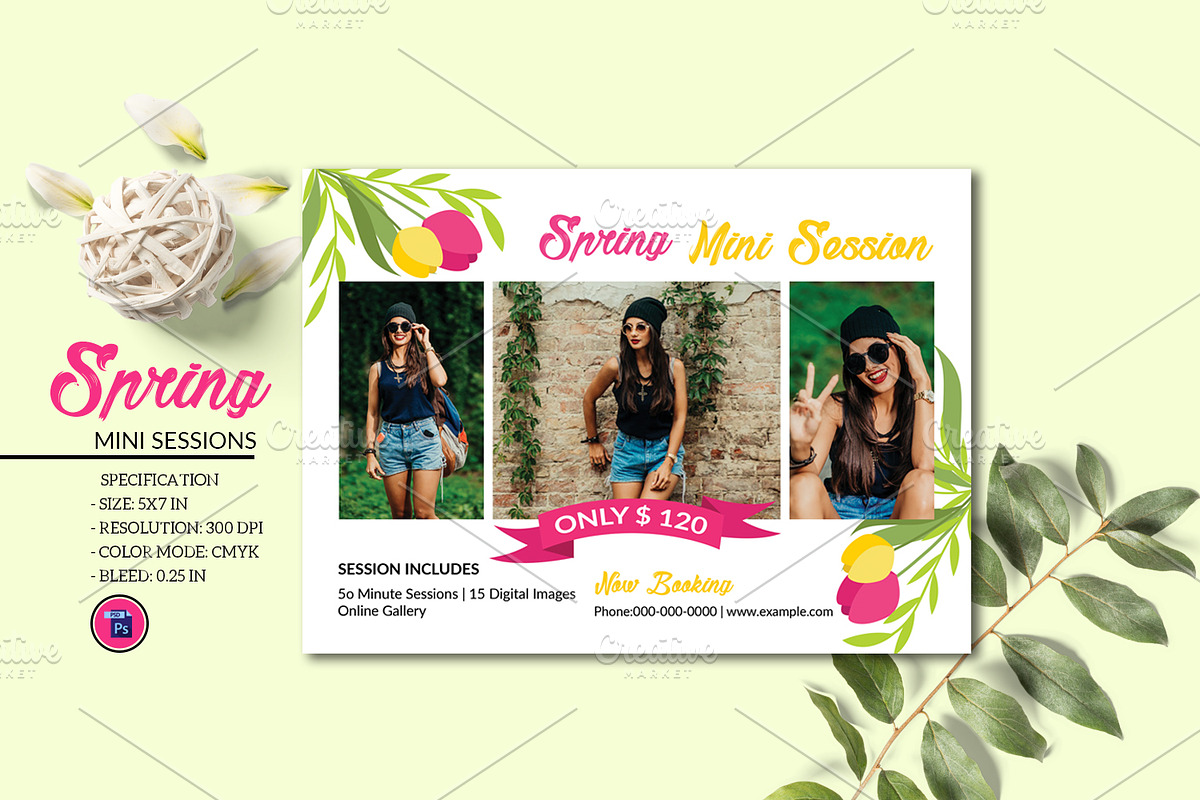 Spring mini sessions V1199 in Flyer Templates - product preview 8
