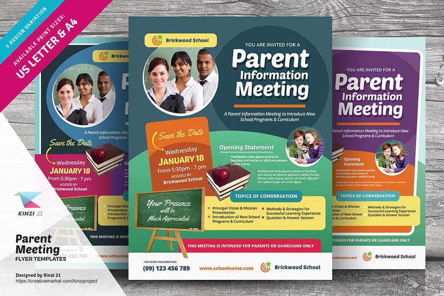 Parent Meeting Flyer Templates in Flyer Templates - product preview 8