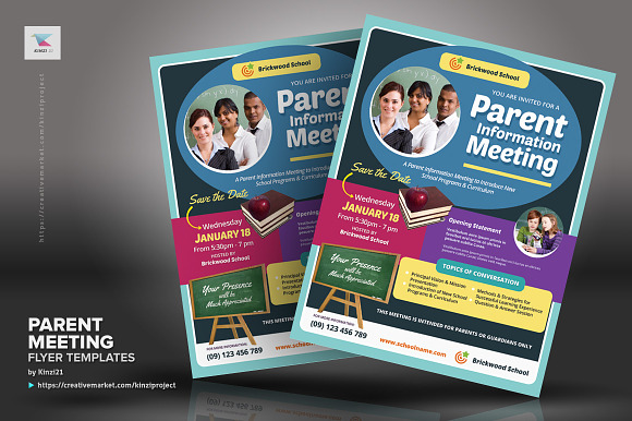 Parent Meeting Flyer Templates in Flyer Templates - product preview 2