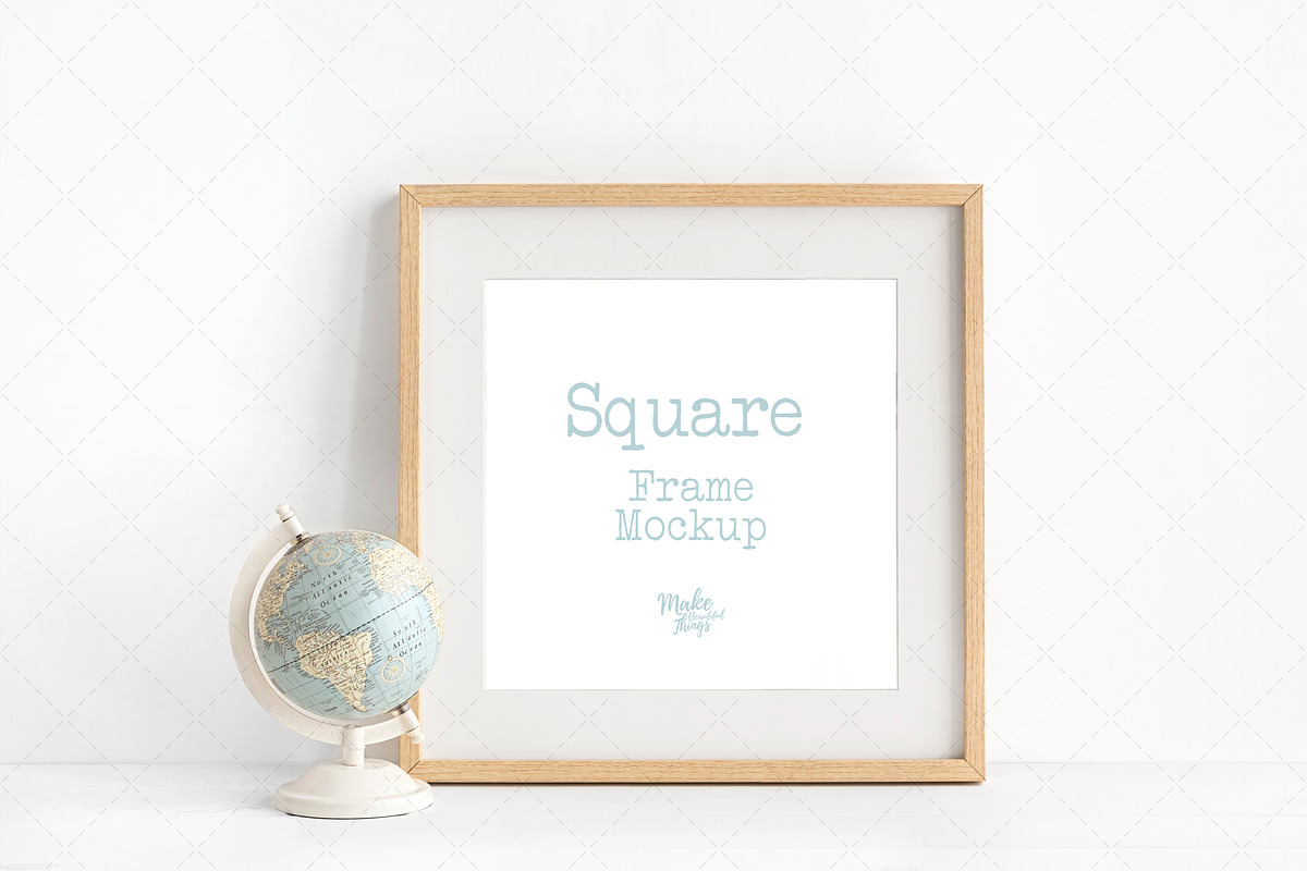 Square wooden frame mockup in Print Mockups - product preview 8