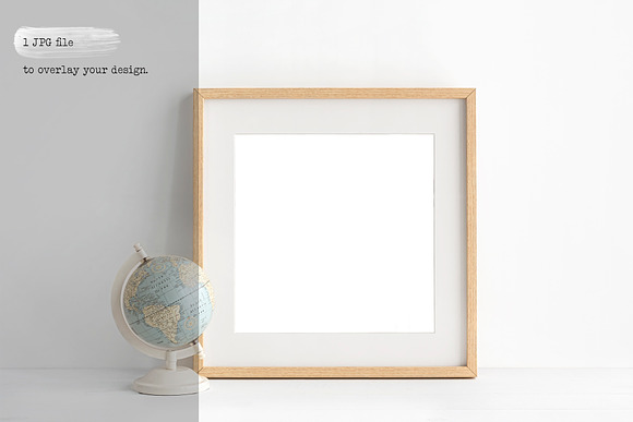 Square wooden frame mockup in Print Mockups - product preview 4