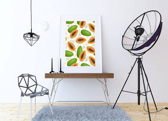 Papaya seamless pattern. Vector in Patterns - product preview 1