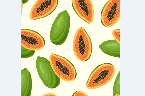 Papaya seamless pattern. Vector in Patterns - product preview 5