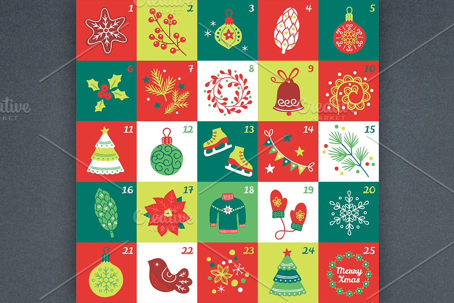 Christmas Advent Calendar in Calendar Icons - product preview 8
