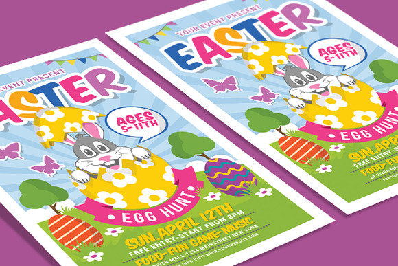 Easter Egg Hunt For Kids in Flyer Templates - product preview 3