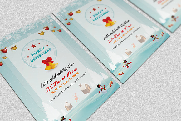 Christmas Invitation Template-V123 in Card Templates - product preview 4