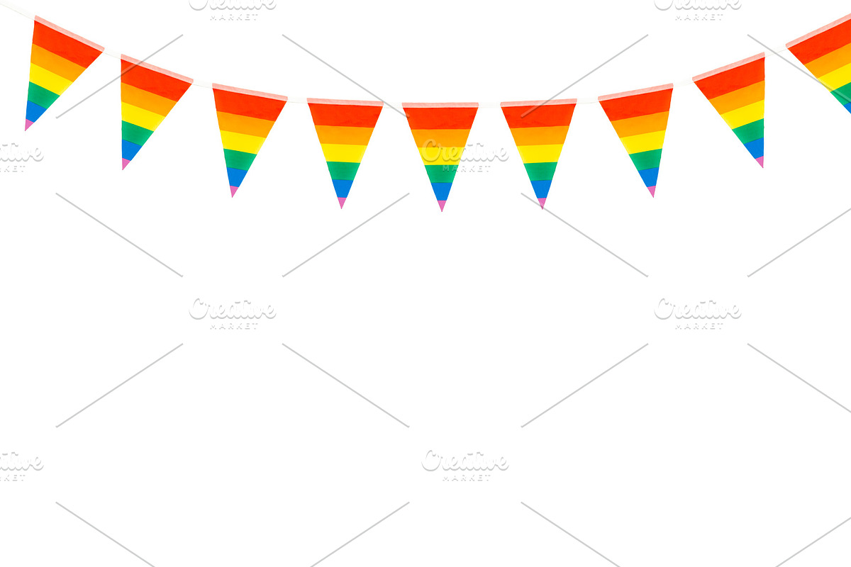 Gay pride flags festive on white bac in Illustrations - product preview 8