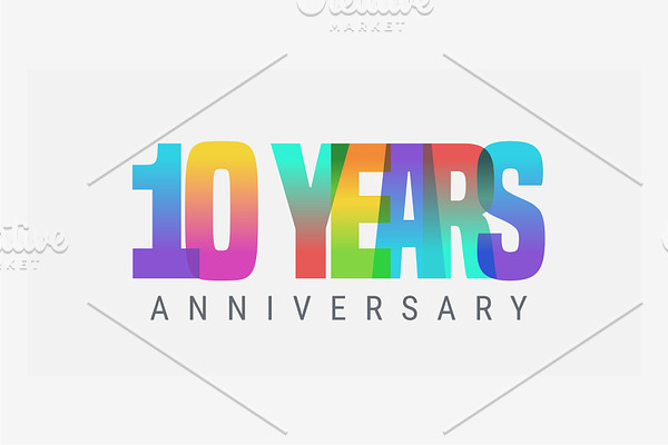 10 years anniversary vector icon