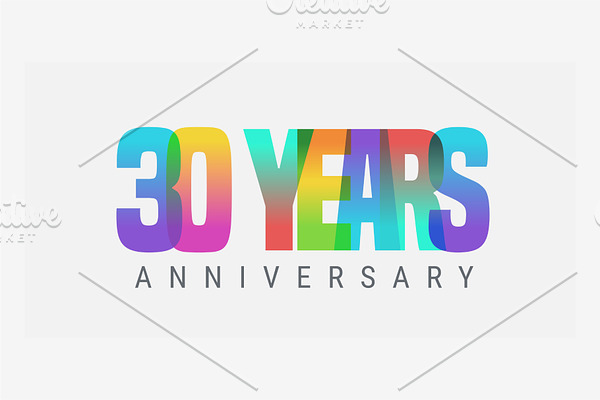 30 years anniversary vector icon