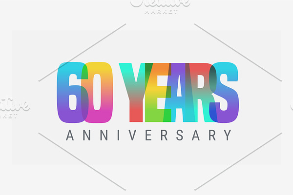 60 years anniversary vector icon
