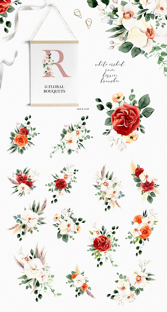 Ceremony floral collection in Illustrations - product preview 1