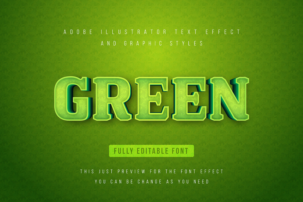 green 3d Text effect, Editable text in Add-Ons - product preview 8