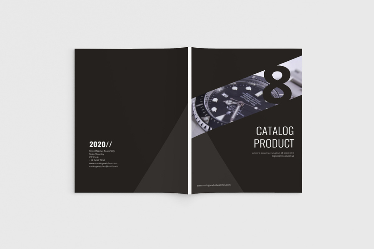 clock Catalog Brochure in Brochure Templates - product preview 8