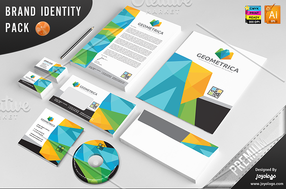 3D Geometric Polygonal Business Card in Business Card Templates - product preview 1