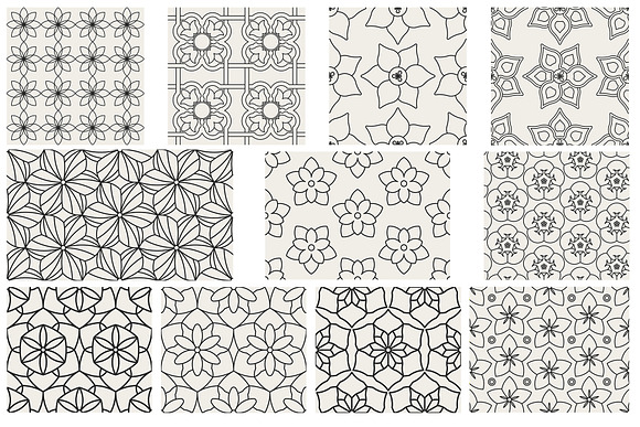 Rose Gold Geometric Floral Patterns in Patterns - product preview 2