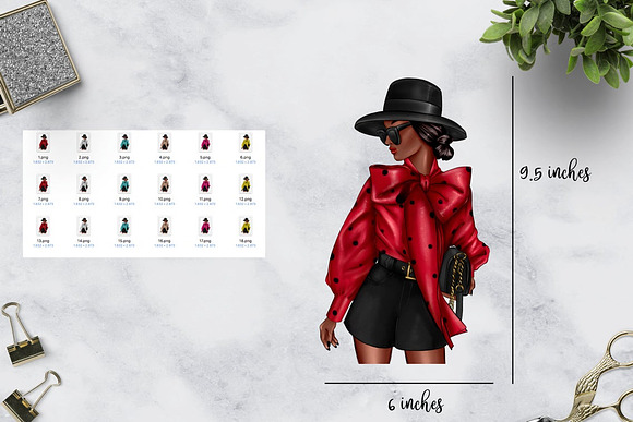 Fashion Spring Girl Clipart in Illustrations - product preview 7