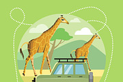 Wildlife Tourism. Icon of Traveling