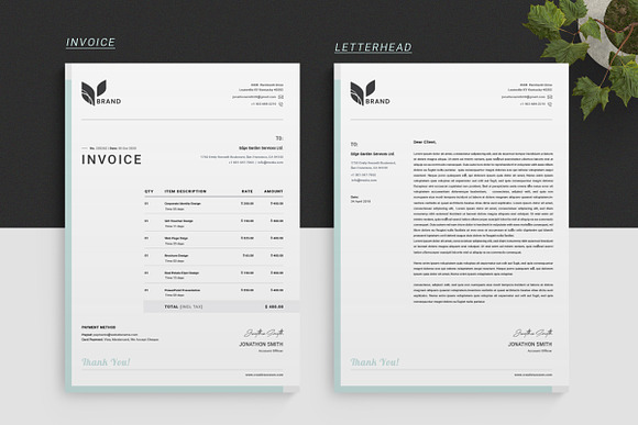 Minimalist Invoice with Letterhead in Stationery Templates - product preview 1