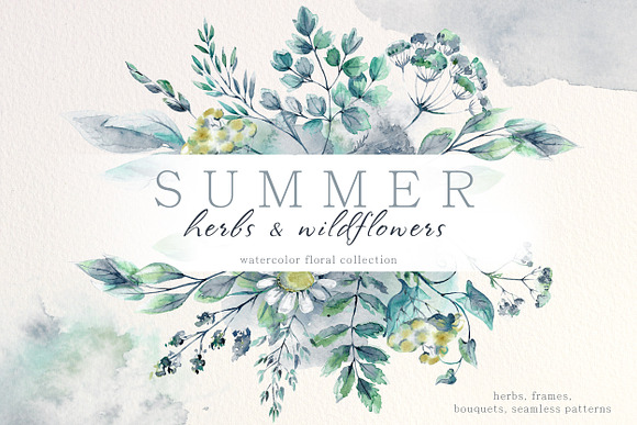 Watercolor herbs collection in Illustrations - product preview 3