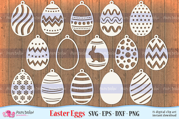 Easter Egg SVG, Eps, Dxf, Png in Objects - product preview 1