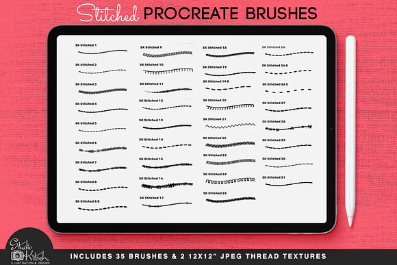 Procreate Stitched Brushes in Add-Ons - product preview 3