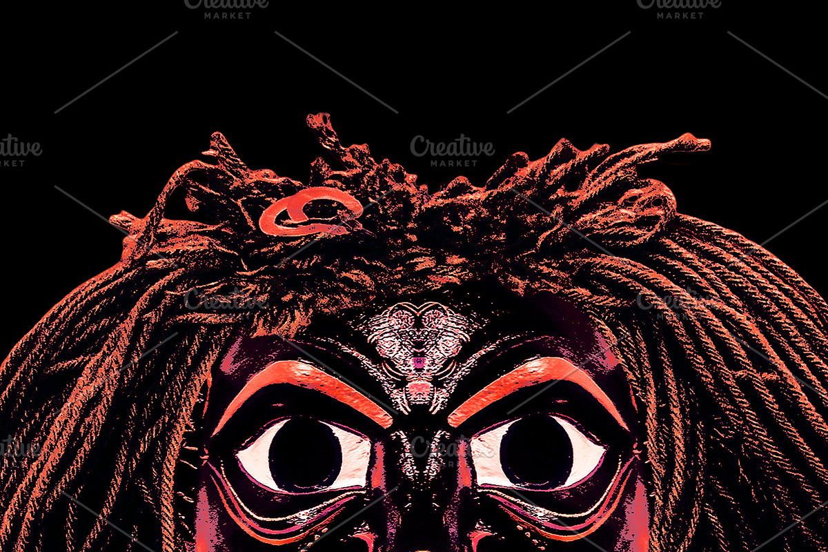 Creepy Tribal Doll Portrait Poster in Illustrations - product preview 8