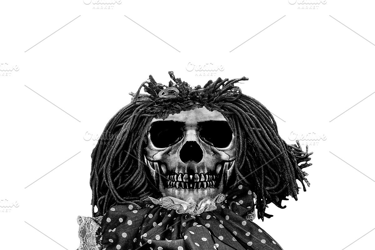 Skull Doll Isolated Artwork in Illustrations - product preview 8