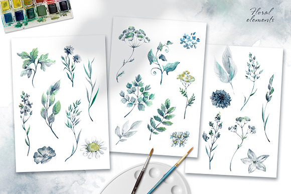 Watercolor herbs collection in Illustrations - product preview 4