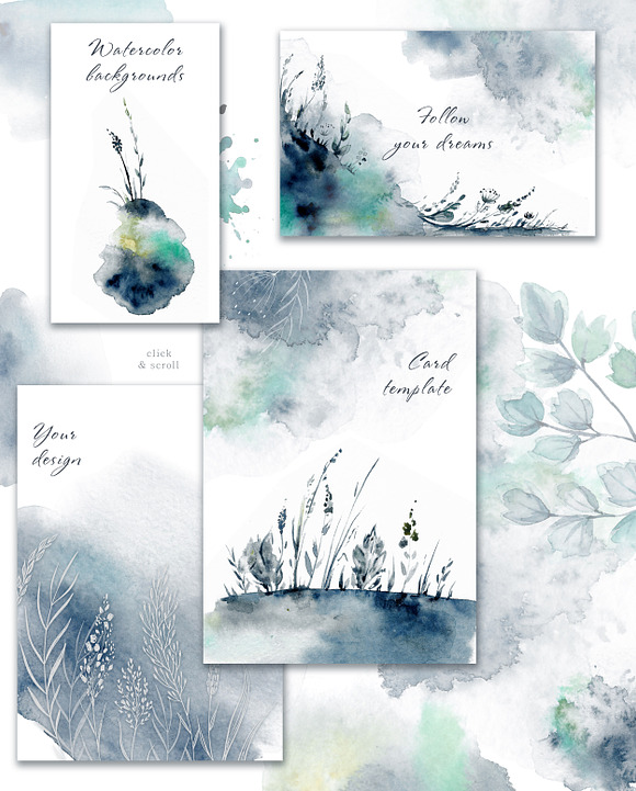Watercolor herbs collection in Illustrations - product preview 11