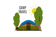 Campsite place in forest vector