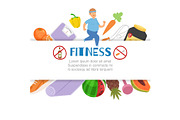 Fitness running gym, healthy diet