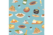 French cuisine seamless pattern