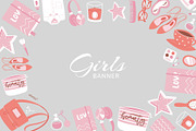 Girls accessories and cloths frame