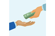 Money payment, banking concept with