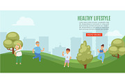 Healthy lifestyle people in city