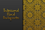 Traditional Floral Backgrounds Set