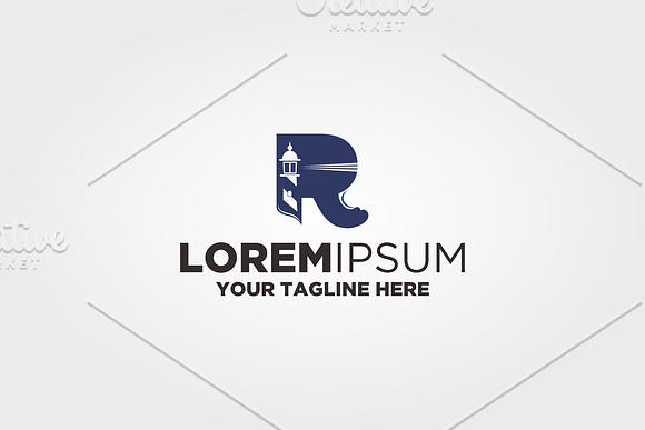 Letter R Lighthouse Logo in Logo Templates - product preview 1