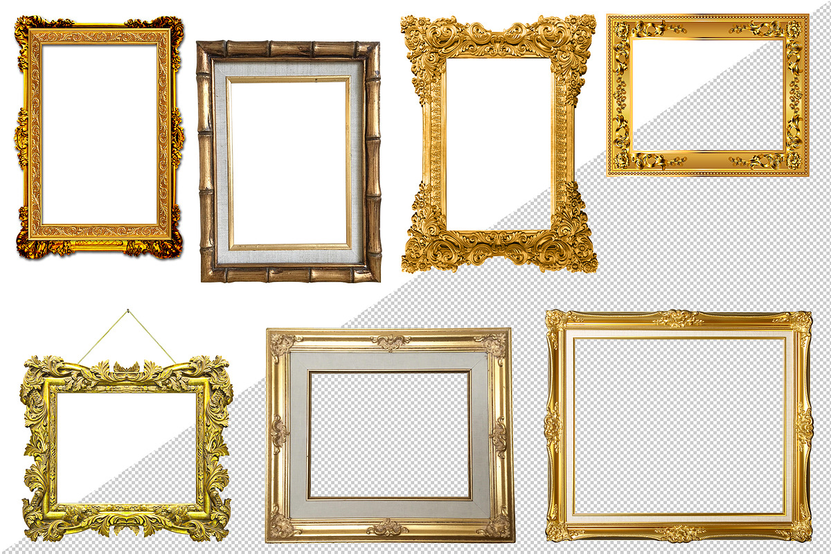 15 Vintage Golden Frame, Separate in Objects - product preview 8