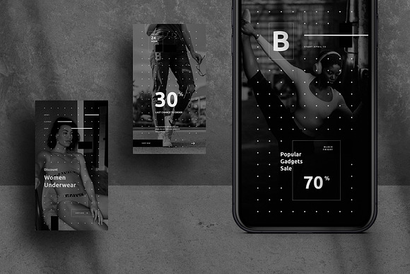 Monoblum Monochrome Stories in Instagram Templates - product preview 3