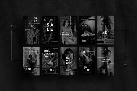 Monoblum Monochrome Stories in Instagram Templates - product preview 4