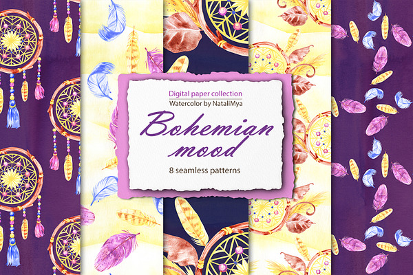 Bohemian mood - digital paper pack