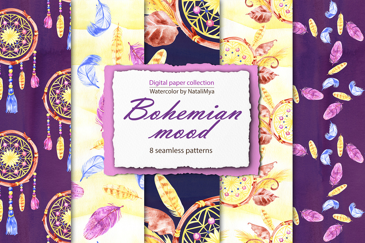 Bohemian mood - digital paper pack in Textures - product preview 8