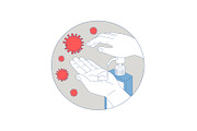 Coronavirus Hand Sanitizer Monoline