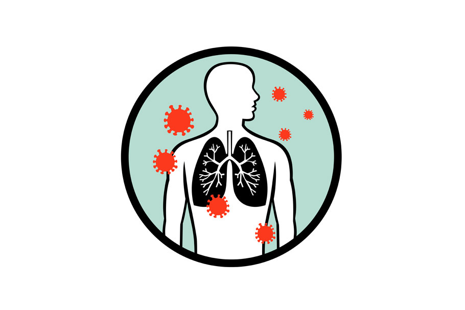 Coronavirus Infecting Lung Icon