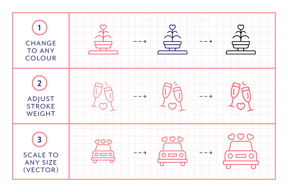 Line Icons – Wedding in Line Icons - product preview 3