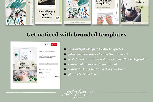 10 Earthy Templates for Pinterest in Social Media Templates - product preview 1