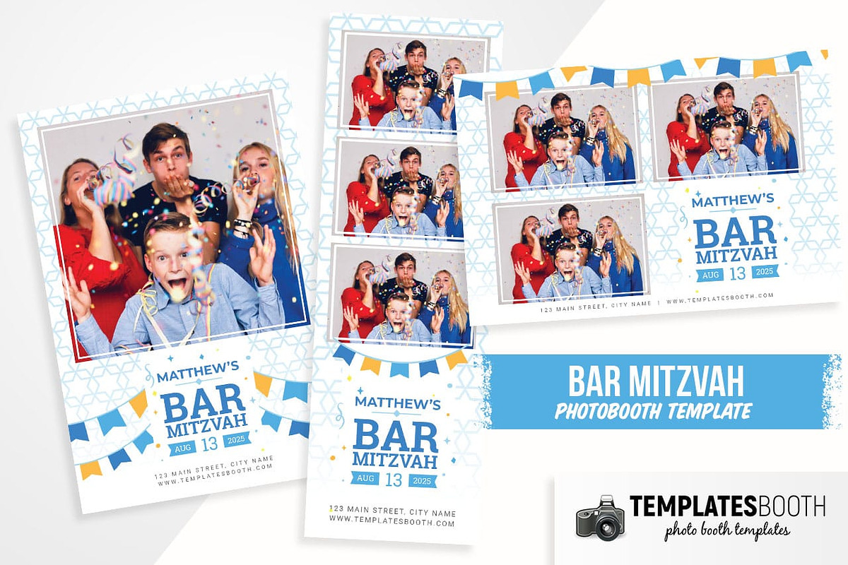Bar Mitzvah Photo Booth Template in Postcard Templates - product preview 8