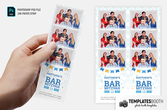 Bar Mitzvah Photo Booth Template in Postcard Templates - product preview 1