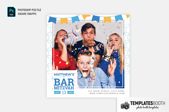 Bar Mitzvah Photo Booth Template in Postcard Templates - product preview 4