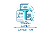 Passenger number concept icon